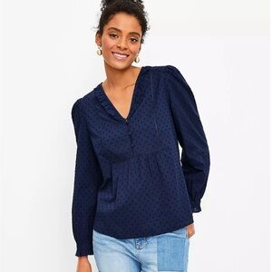 NWOT Navy LOFT Top